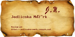 Jedlicska Márk névjegykártya